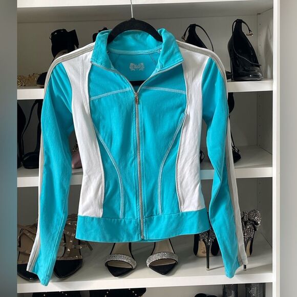 Women's Athletic Blue and White Jacket Size Small - Picture 6 of 11